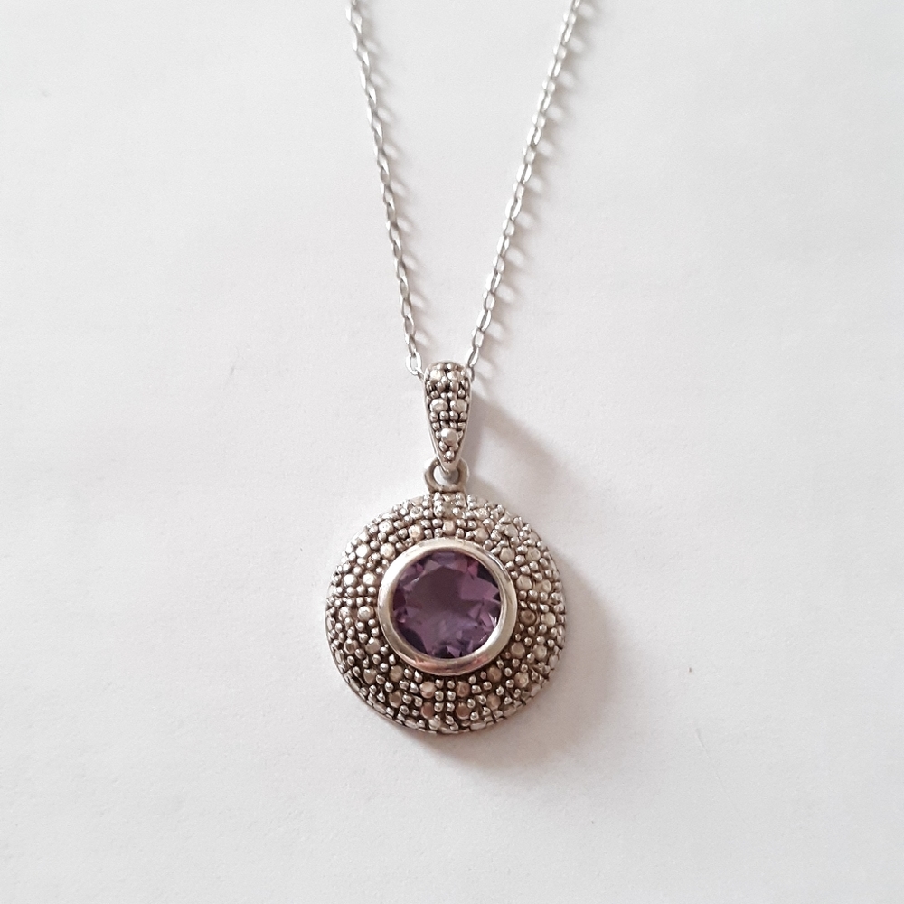 Sterling Silver  Amethyst Necklace